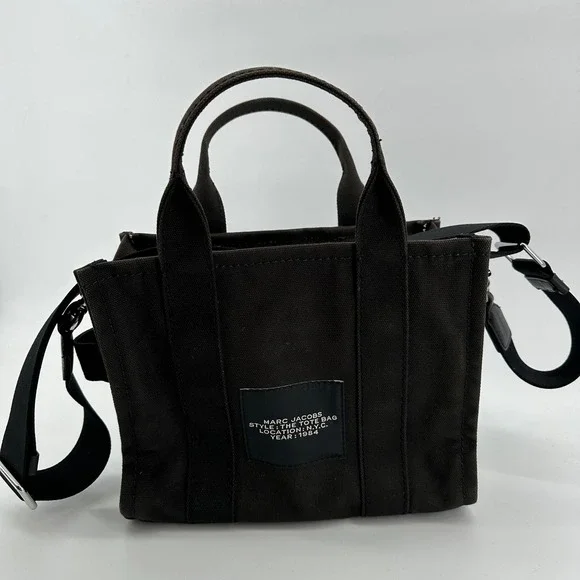 Marc Jacobs The Tote Bag Black Mini Small Canvas Tote M0016493 001 Handbag Purse - Picture 2 of 7